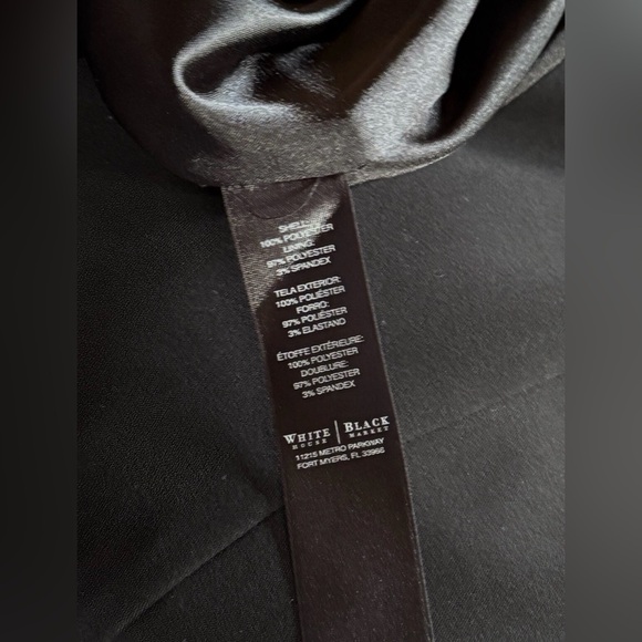 White House Black Market Dress LBD Sheer Sleeves Long Sleeve Cocktail Party Sz 4 - Picture 10 of 10